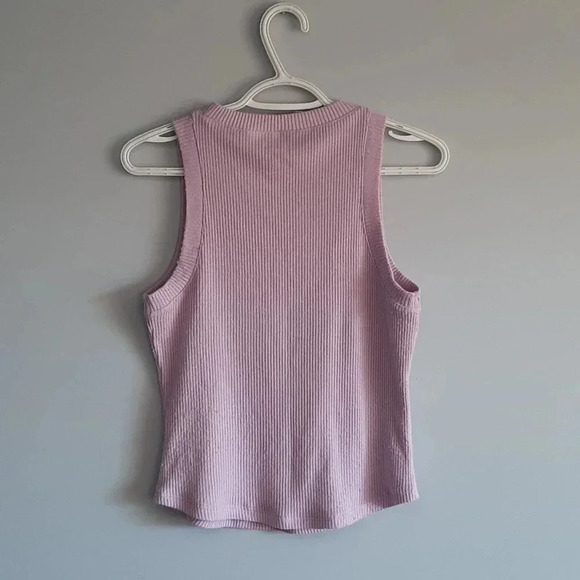 American Eagle Purple Women's Sleeveless Stretchy Ribbed Tank Top | M - Picture 2 of 7